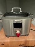 Wolf Gourmet Programmable Multi-function Slow Cooker W/ Red Knob. Fixed Price $650.00.