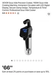 Vevor Precision Cooker, 1100W Sous-vide Cooking Machine, Immersion Cir. Fixed Price $65.00.