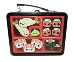 Aquarius Bento Embossed Tin Fun Box Sushi Theme 7 8.5 Inches. Fixed Price $10.00.