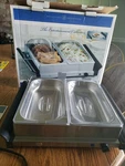 Bella Cucina Double Buffet Server & Warming Tray Stainless Steel Vgc Works Great. Fixed Price $17.19.