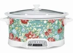 Pioneer Woman Frontier Rose 7 Quart Slow Cooker Crock Pot New In Box. Fixed Price $89.00.