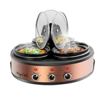 Megachef Round Triple 1.5 Quart Slow Cooker And Buffet Server In Brushed Copper. Fixed Price $122.08.