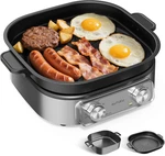 6QT Electric Skillet Grill Non-stick Ceramic 1600W Timer 3 Power Settings. Fixed Price $139.99.