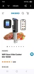 The Inkbird Sous Vide Machine ISV-100W (1000 Watts) Has Built-in Wifi Connectivi. Fixed Price $33.99.