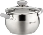 Modern Stainless Steel Stock Pot With Glass Lid - Induction 2 Quart. Fixed Price $26.99.