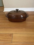 Corning Vision Ware V-34-B Roaster Dutch Oven Casserole Ribbed 4QT (4L ) W/lid. Fixed Price $35.00.
