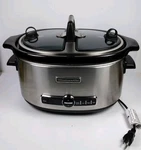 Kitchenaid 6QUART Slow Cooker Crockpot With Glass Lid Stainless Steel Never Used. Fixed Price $149.99.