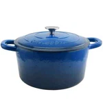 Crock Pot 7 Quart Round Blue Enameled Covered Cast Iron Dutch Oven Cooker W Lid. Fixed Price $97.81.