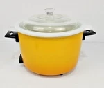 Vintage Wear-ever 3.5 Qt Slow Cooker 38032 Burnt Orange/yellow Glass Lid 1980S. Fixed Price $27.99.