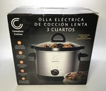 Complete Cuisine; Quart Slow Cookern #CC-3000-SL-HDL New. Fixed Price $32.00.