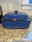 Vintage Nesco Qt Electric Roaster Oven Blue W/ Cord Cat No. 4104-05 Usa. Fixed Price $50.00.