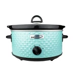 Brentwood 3.5 Quart Diamond Pattern Slow Cooker In Blue. Fixed Price $67.58.