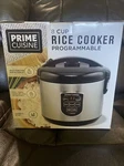 Prime Cuisine 8 Cup Programmable Rice Cooker Bpa Free Nib. Fixed Price $30.00.