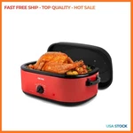 Aroma 18QT. Electric Roaster Oven With Metal Inner Rack Red ART-718R New. Fixed Price $48.88.
