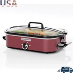 Oval Digital Slow Cooker 4QT Programmable Ceramic Pot Dishwasher Safe Easy Clean. Fixed Price $100.30.