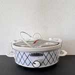 Crockpot 2.5-QUART Mini Casserole Slow Cooker, White/blue. No Box.. Fixed Price $59.87.
