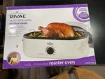 Rival 14 QT.-20 Lb Roaster Oven With Roasting Rack, Black New Open Box. Fixed Price $42.00.