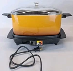 West Bend Vintage 80S Slow Cooker 6 Qt Glass Orange Made Usa 5275 Read. Fixed Price $33.99.