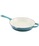 Crock Pot Artisan Enameled 12" Round Cast Iron Skillet In Teal Ombre. Fixed Price $38.99.