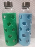 Brieftons Glass Water Bottles Screw Lid With Finger Hole Silicone Sleeve 2 Pk. Fixed Price $12.99.