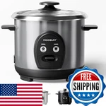 Moosum 3-CUP Uncooked Rice Cooker Small, Stainless Steel Non-toxic Inner Pot,. Fixed Price $62.05.