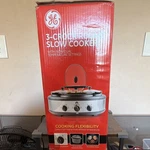 Ge 3-CROCK Slow Cooker Model 103734 Stainless Steel, Temp Control. Fixed Price $29.10.