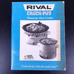 Vintage Rival Crock Pot Manual Stoneware Slow Cooker Recipes English And French. Fixed Price $16.66.