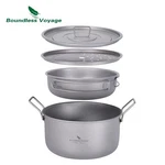 Boundless Voyage Camping Cooking Pot Multifunctional Titanium Steamer Soup. Fixed Price $158.97.