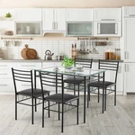Costway 5PC Home Kitchen Dining Set Tempered Glass Top 4 Chairs Modern Design. Fixed Price $159.99.