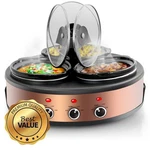 Megachef MC-1103 Round Triple 1.5 Quart Slow Cooker And Buffet Server In. Fixed Price $93.17.