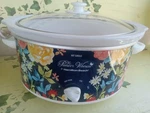 Rare Hamilton Beach Fiona Pioneer Woman 6 Qt Blue Floral Crock Pot Slow Cooker. Fixed Price $50.00.
