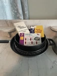Turbo Cooker 3-PIECE Cooking System All-in-one (roast-fry-steam) Steel Skillet. Fixed Price $84.99.
