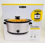 Bella 5-QT Slow Cooker With Dipper Stainless Steel WJ-5000 14009 Sealed New. Fixed Price $64.47.