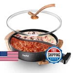 Multi-temp Electric Hot Pot With Dual Dividers, 1100W Fast Heat & Auto Safety Sh. Fixed Price $77.75.
