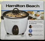 New! Hamilton Beach 16-CUP Electric Rice Cooker & Food Steamer. Fixed Price $19.99.