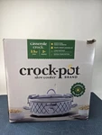Crock-pot 2.5-QUART Casserole Slow Cooker, White/blue (blue Trellis). Fixed Price $59.99.