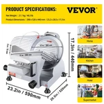 Vevor 12" Electric Meat Slicer - 320W, Adjustable Thickness For Home & Commercia. Fixed Price $393.56.