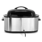 Megachef Roaster Oven 22 Qt Silver High Dome Self-basting Lid Adjustable Temp. Fixed Price $104.64.