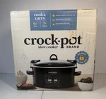 Crock-pot Programmable 6 Quart Slow Cooker Black -new In Box -sealed. Fixed Price $54.95.