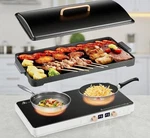 Induction Cooktop 2 Burners, 1800W Countertop With Removable Griddle Pan. Fixed Price $109.00.