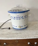 Vintage Rival Stoneware 3150/2 Crock Pot Slow Cooker Blue & White Flowers. Fixed Price $35.00.