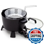 Presto 8-QUART Big Kettle Steamer And Deep Fryer Multi-cooker Black 06008. Fixed Price $86.23.