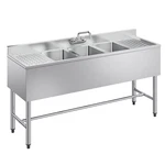 Uimoso 3 Compartment Stainless Steel Sink For Commercial Kitchen, 60" Under Bar. Fixed Price $512.99.