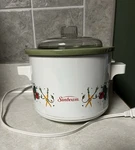 Sunbeam Slow Cooker Crock Pot Vegetable Design 1.5 Quart - Model SC115 120V. Fixed Price $10.00.