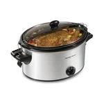 Hamilton Beach 6 Qt Slow Cooker, Stoneware Crock With Removable Pot, Stainless. Fixed Price $40.99.
