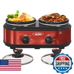 Sunvivipro * 1.25 Quarts Dual Slow Cooker Buffet Server Warmer Removable Ceram. Fixed Price $69.61.