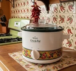 Rival Crock Pot Qt Slow Cooker Model 3122 Chili Pepper Design Vtg 2003 W/box. Fixed Price $20.00.