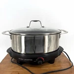 West Bend 84866 Versatility Slow 6-QUART Multi-cooker Stainless Tested. Fixed Price $39.95.
