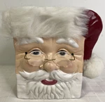 Santa Claus Face Ceramic Gift Bag Container Glasses Hair Card Box. Fixed Price $8.00.