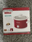 Kitchen Selectives Red 1.5 Qt Slow Cooker Stoneware Insert With Glass Lid. Fixed Price $19.99.